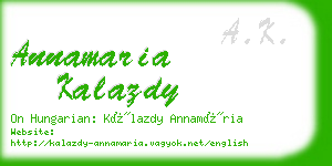 annamaria kalazdy business card